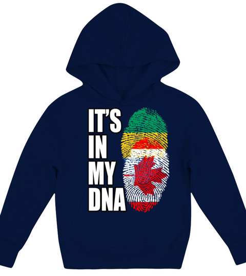 Gambian And Canadian Mix Heritage DNA Flag Kids Hoodie