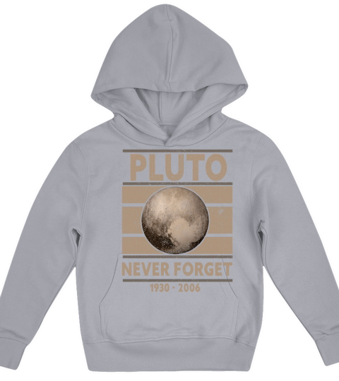 Never Forget Pluto Design Retro Style Funny Space Kids Hoodie