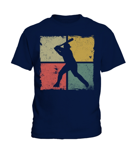 Baseball Fan Retro Vintage Batter Kids T-Shirt