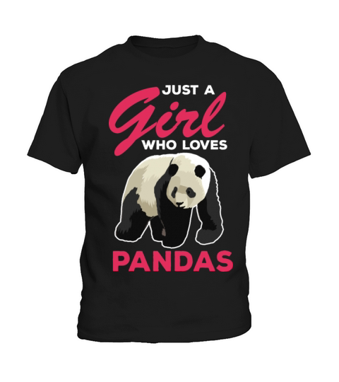 Distressed Quote Just A Girl Who Loves Pandas Cute Kids T-Shirt