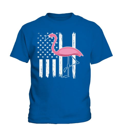 Flamingo American USA Flag Retro Vintage Kids T-Shirt