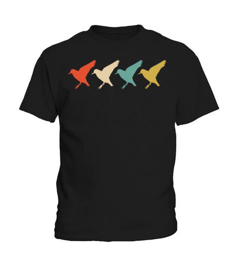 Flying Birds Retro Vintage Birdwatching Kids T-Shirt