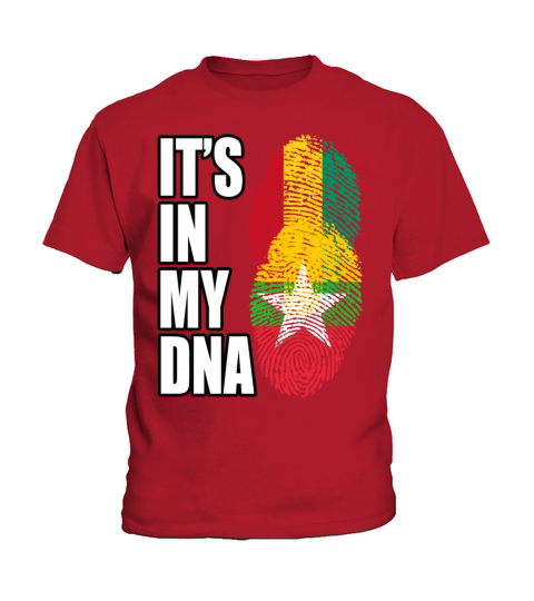 Guinean And Burmese Mix Heritage DNA Flag Kids T-Shirt
