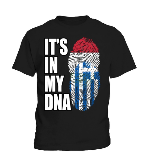 Hungarian And Greek Mix Heritage DNA Flag Kids T-Shirt