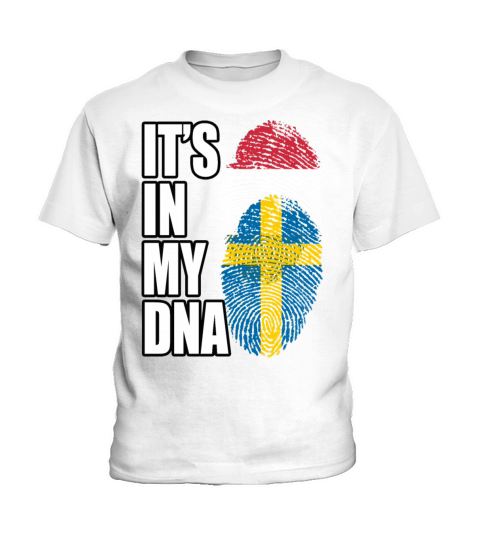 Hungarian And Swedish Mix Heritage DNA Flag Kids T-Shirt