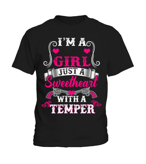 Im A Month Girl With A Temper, Personalized Custom Design Template Kids T-Shirt