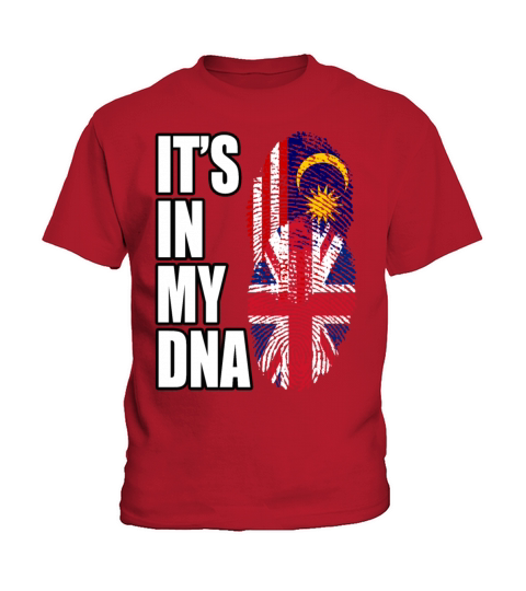 Malaysian And British Mix Heritage DNA Flag Kids T-Shirt