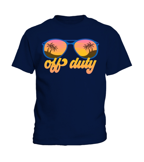 Off Duty Sunglasses Beach Sunset Retro Vacation Kids T-Shirt