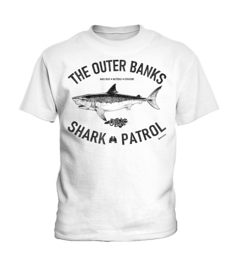 Outer Banks Shark Patrol OBX Vintage Black Kids T-Shirt