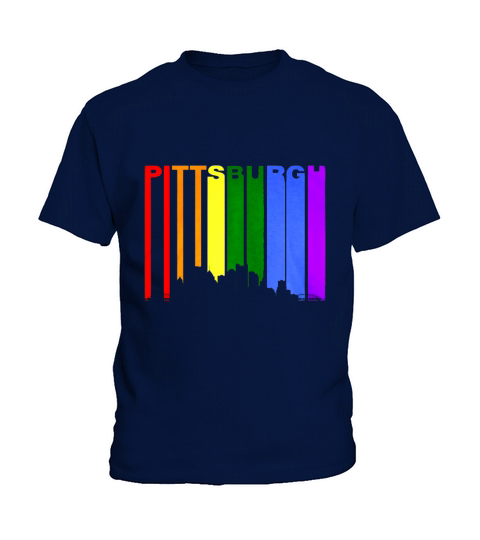Pittsburgh Gay Pride Rainbow Cityscape LGBT Kids T-Shirt