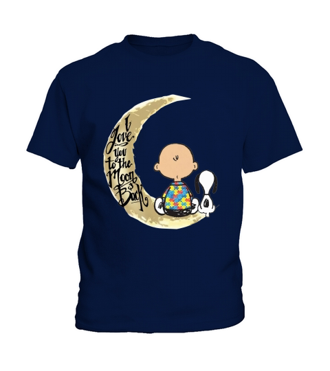 Premium Snoopy Charlie Brown Autism I Love You To The Moon Back - Ladies Flowy Tank Kids T-Shirt
