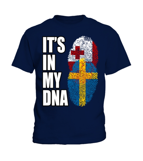 Tongan And Swedish Mix Heritage DNA Flag Kids T-Shirt
