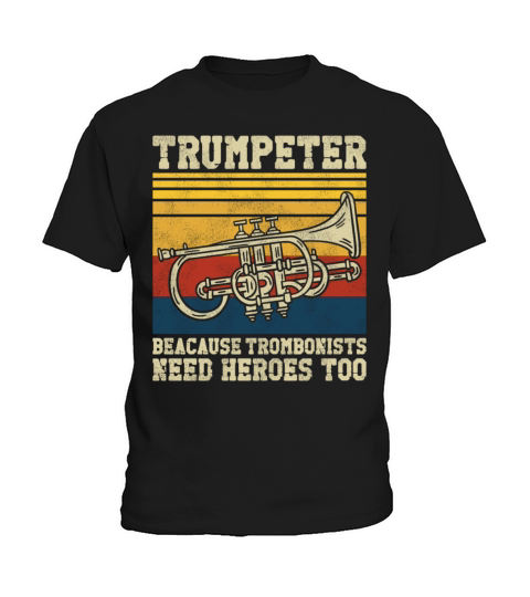 Trumpet Player Vintage Retro Kids T-Shirt