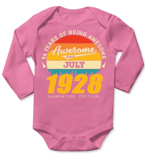1928 Quarantine Edition July 94th birthday gift Long Sleeve Baby One-Piece