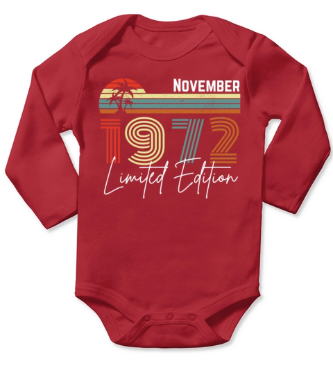 40 Years November 1982 Vintage Limited Edition Long Sleeve Baby One-Piece