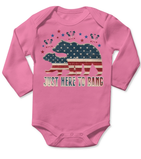 4th Of July Patriotic Bears Long Sleeve Baby One-Piece
