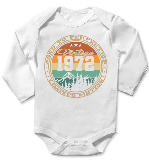 50th birthday vintage 1972 aged to perfection Long Sleeve Baby One-Piece