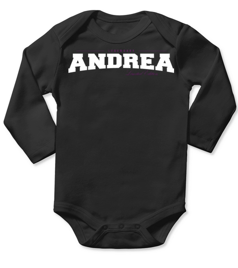 Andrea Name Limited Edition Funny Retro Vintage Long Sleeve Baby One-Piece
