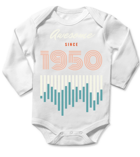 Awesome Since 1950 72 years old birthday Long Sleeve Baby One-Piece