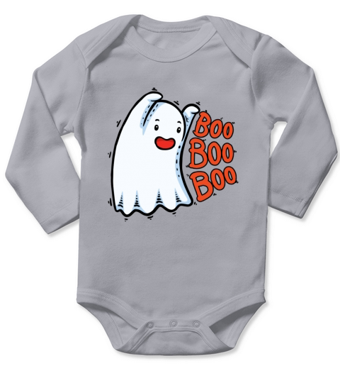 Boo Funny Halloween Little Ghost Long Sleeve Baby One-Piece