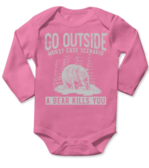 Camping Bear Outdoor Joke Camper Humor Long Sleeve Baby One-Piece