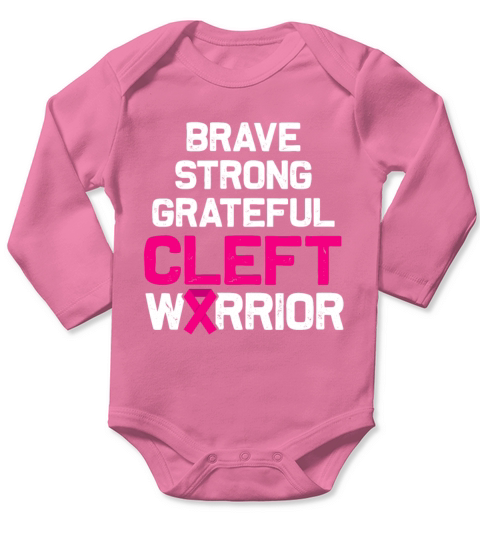 Cleft Palate Lip Proud Strong Awareness design Long Sleeve Baby One-Piece
