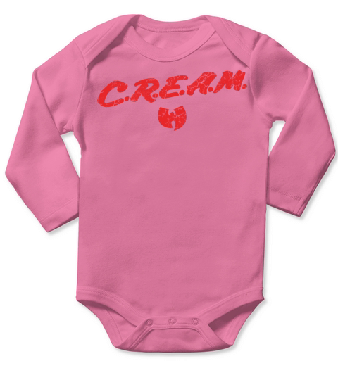 cream small wutang red Long Sleeve Baby One-Piece