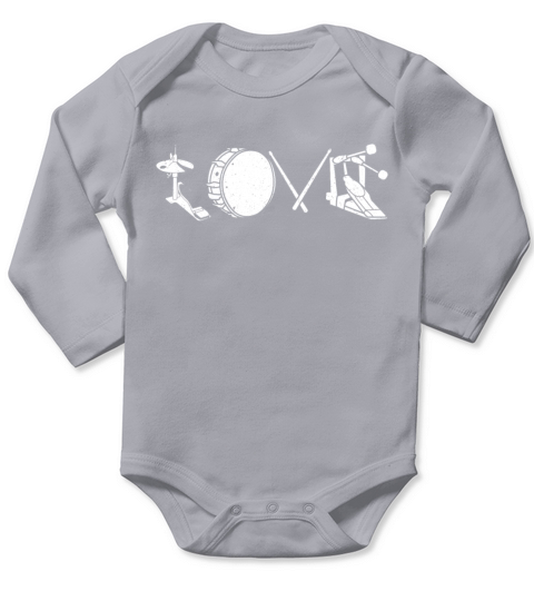 Drummer Drum Set Vintage Love Long Sleeve Baby One-Piece