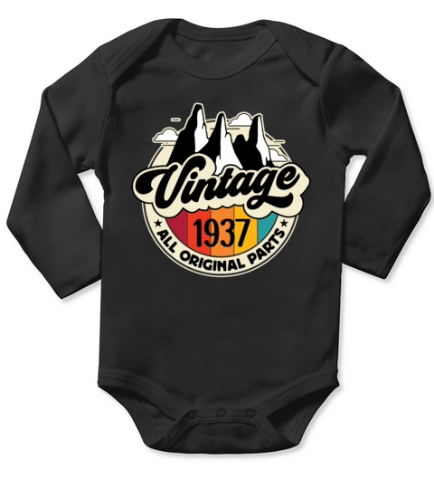 Funny Birthday Born in 1937 Limited Edition Long Sleeve Baby One-Piece
