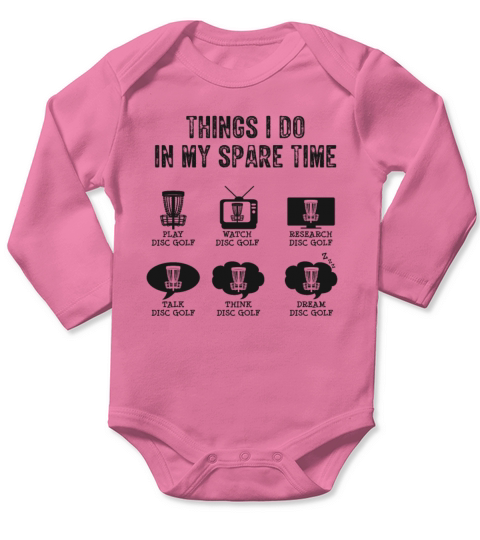 Funny Frisbee Spare Time Disc Golf Vintage Long Sleeve Baby One-Piece