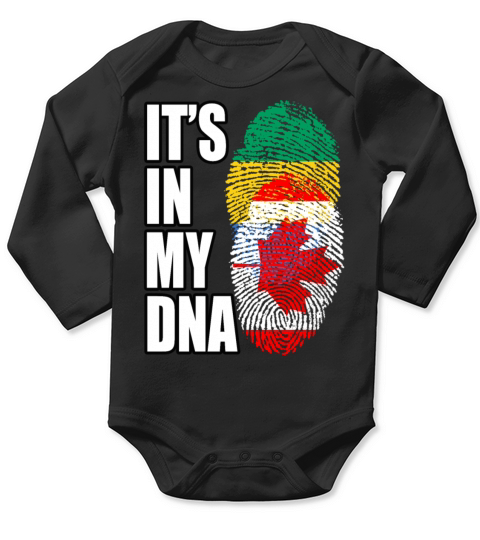 Gambian And Canadian Mix Heritage DNA Flag Long Sleeve Baby One-Piece