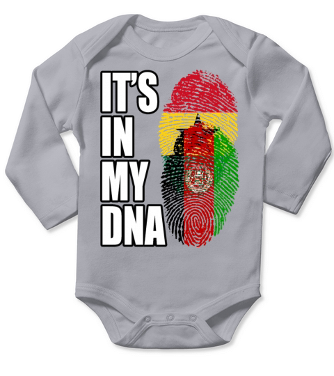 Ghanaian And Afghanistan Mix Heritage DNA Flag Long Sleeve Baby One-Piece