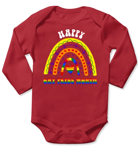 Happy Gay Pride Month LGBT Pride Boho Rainbow Long Sleeve Baby One-Piece
