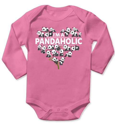Im A Pandaholic Funny Panda Lovers Sarcastic Long Sleeve Baby One-Piece
