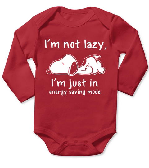 Im Not Lazy - Im Just In Energy Saving Mode - Mug Snoopy Long Sleeve Baby One-Piece