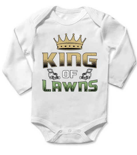 Lawn Mower King Of Lawns Garden Grass Lawn Mowing Long Sleeve Baby One-Piece
