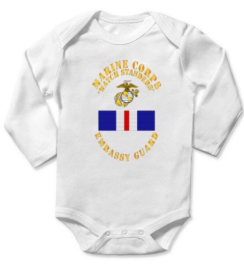 marine corpswatch standers embassy guard Long Sleeve Baby One-Piece