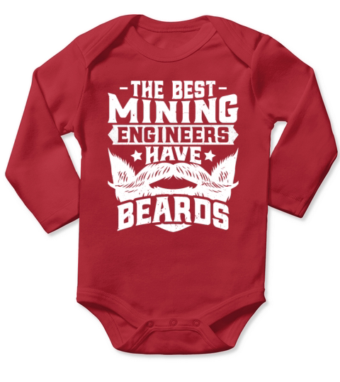 Mining Engineer - Bearded Miner Mining Engineering Long Sleeve Baby One-Piece