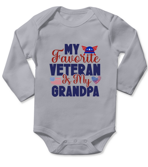 My Favorite Veteran Is My Grandpa Long Sleeve Baby One-Piece