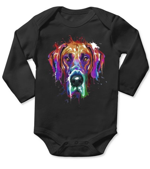 Splash Art Great Dane TShirt  Puppy Lover Gift Long Sleeve Baby One-Piece