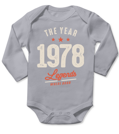 The Year 1978 - 44th Birthday Vintage Classic Long Sleeve Baby One-Piece
