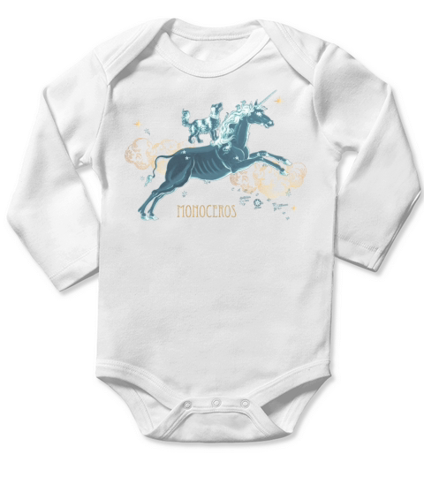 Unicorn Constellation Monoceros Long Sleeve Baby One-Piece