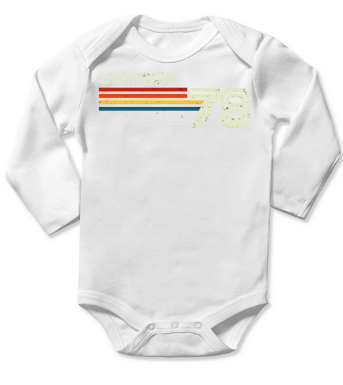 Vintage 1978 43rd Birthday Long Sleeve Baby One-Piece