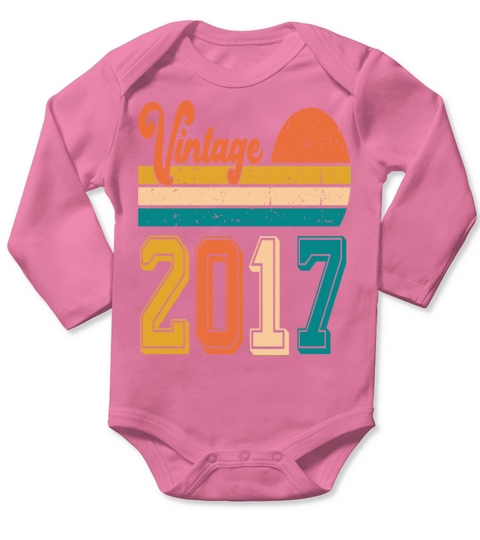 Vintage 2017 birthday gift Long Sleeve Baby One-Piece