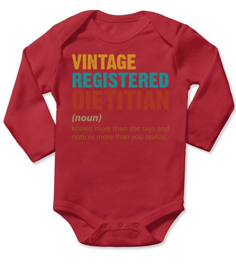 Vintage Registered Dietitian Knows Long Sleeve Baby One-Piece