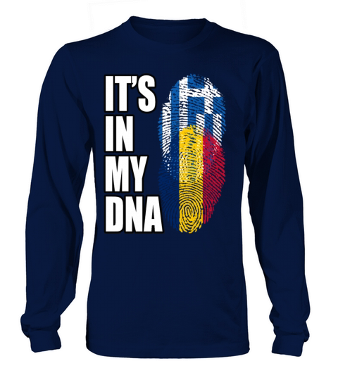 Greek And Chadian Mix Heritage DNA Flag Long sleeved Unisex