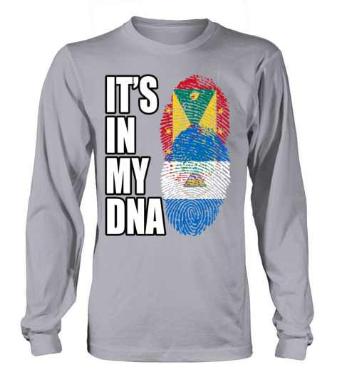 Grenadian And Nicaraguan Mix Heritage DNA Flag Long sleeved Unisex