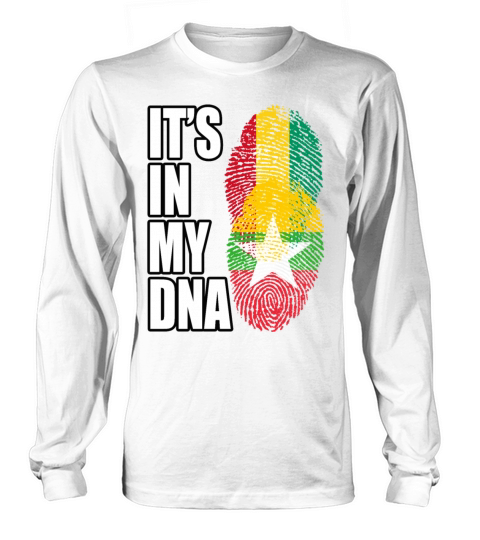 Guinean And Burmese Mix Heritage DNA Flag Long sleeved Unisex