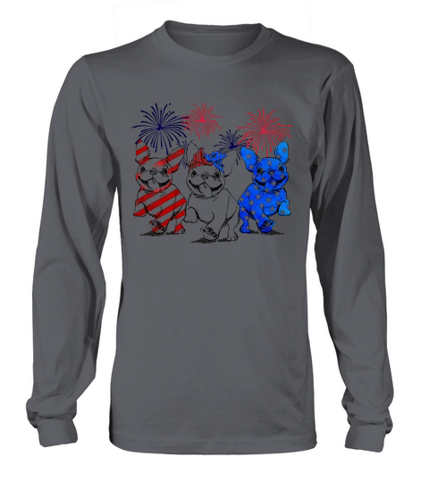 Independence day 4th of July French bulldog beauty America flag Long sleeved Unisex