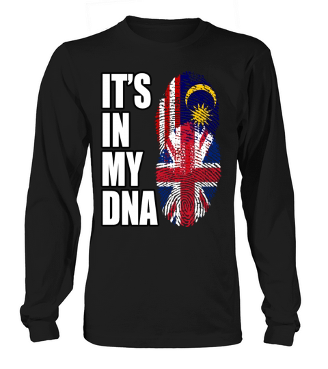 Malaysian And British Mix Heritage DNA Flag Long sleeved Unisex